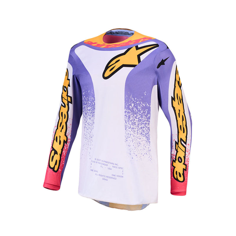 Load image into Gallery viewer, Alpinestars Fluid Drag Jersey Light Lilac/Blue Iris/Gold
