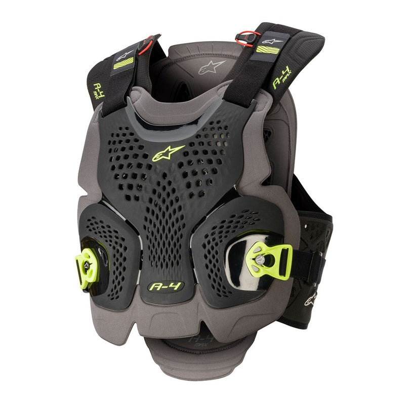 Load image into Gallery viewer, Alpinestars A-4 Max Chest Protector Black/Anthracite/Yellow Fluoro
