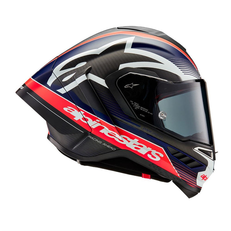 Load image into Gallery viewer, Alpinestars Supertech R10 Helmet Team Black Carbon/Red Fluoro/Dark Blue atte
