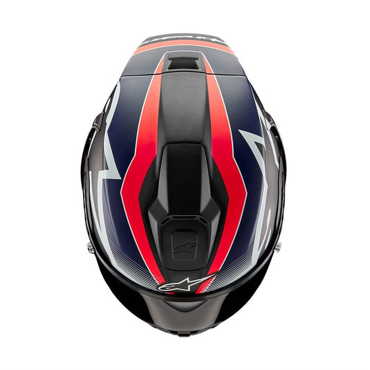 Alpinestars Supertech R10 Helmet Team Black Carbon/Red Fluoro/Dark Blue atte