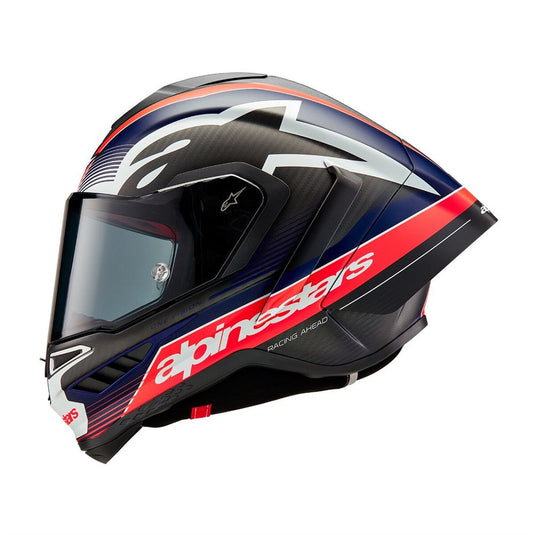 Alpinestars Supertech R10 Helmet Team Black Carbon/Red Fluoro/Dark Blue atte
