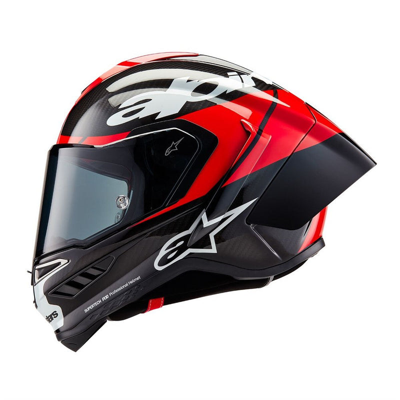 Load image into Gallery viewer, Alpinestars Supertech R10 Helmet Element Black Carbon/Bright Red/White Gloss
