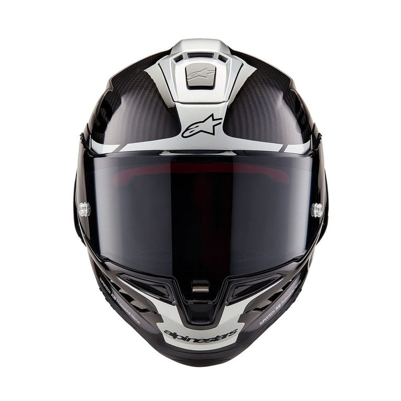 Load image into Gallery viewer, Alpinestars Supertech R10 Helmet Element Black Carbon/Silver/Black Gloss
