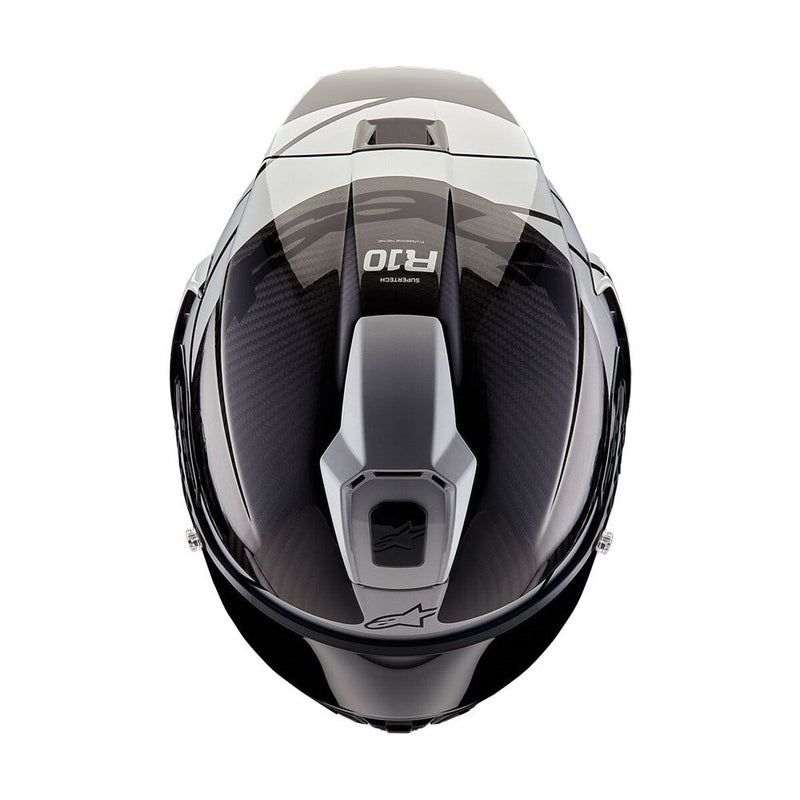 Load image into Gallery viewer, Alpinestars Supertech R10 Helmet Element Black Carbon/Silver/Black Gloss
