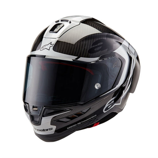 Alpinestars Supertech R10 Helmet Element Black Carbon/Silver/Black Gloss