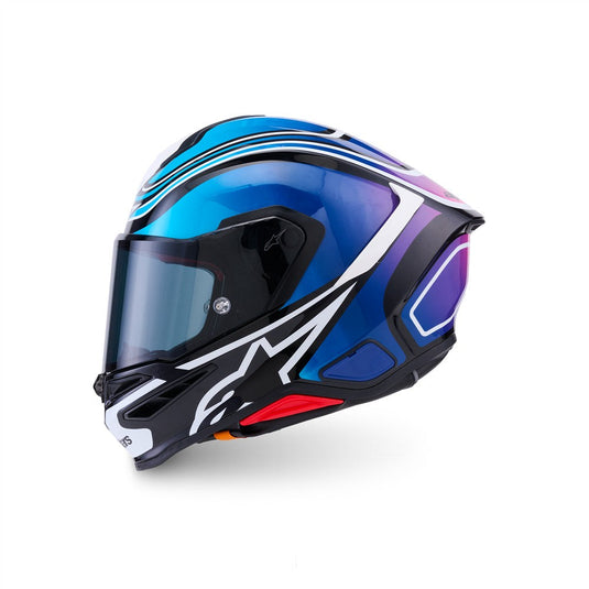 Alpinestars Supertech R7 Helmet Zeal Black/Blue/Pink Fluoro/White Gloss