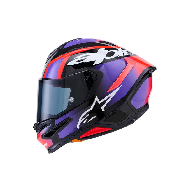 Load image into Gallery viewer, Alpinestars Supertech R7 Helmet Lumen Black/Purple/Red Fluoro/White Gloss
