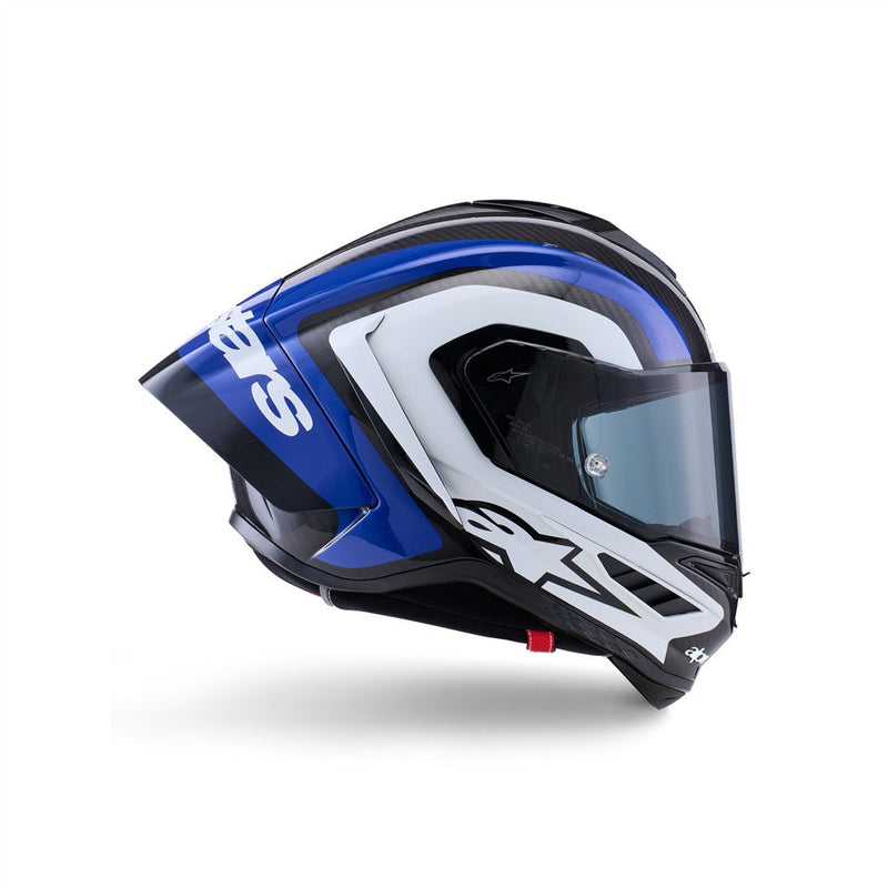 Load image into Gallery viewer, Alpinestars Supertech R10 Helmet Arius Black/White/Blue Gloss
