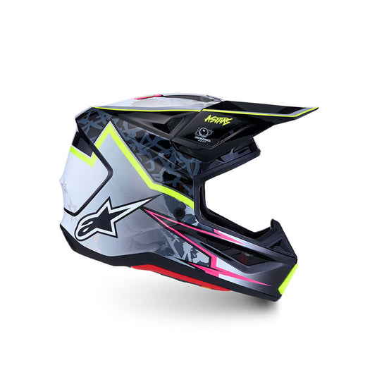 Alpinestars S-M7 Blaster Helmet Black/Gray/White/Yellow Fluoro Gloss