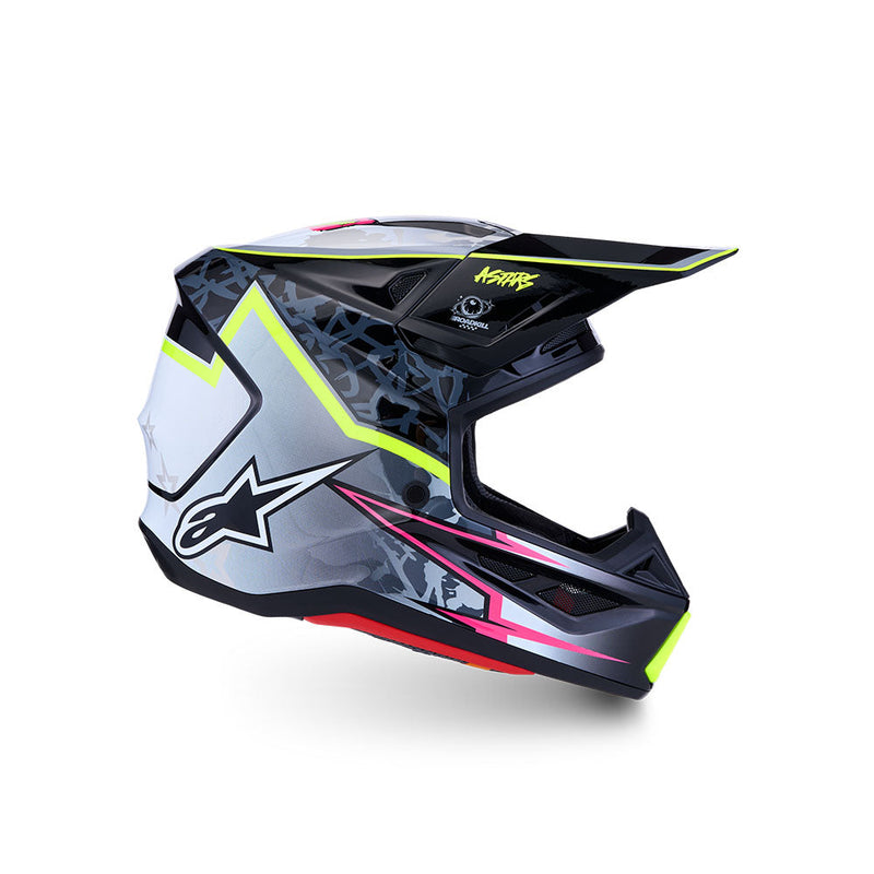 Load image into Gallery viewer, Alpinestars S-M7 Blaster Helmet Black/Gray/White/Yellow Fluoro Gloss
