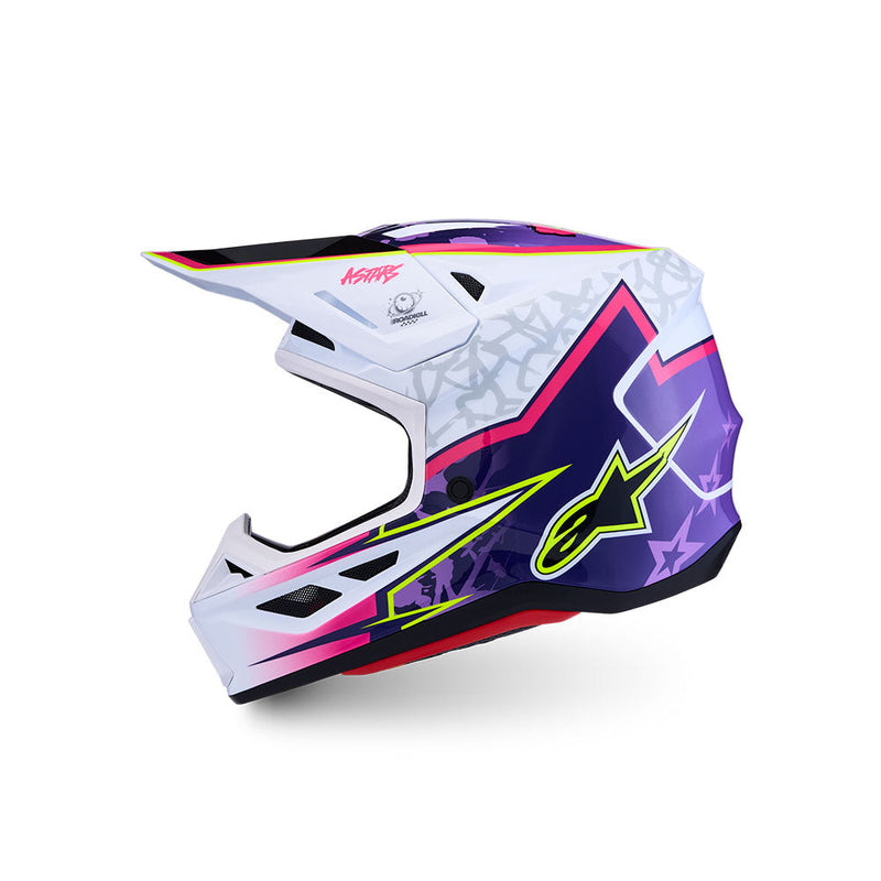 Load image into Gallery viewer, Alpinestars S-M7 Blaster Helmet Purple/Pink/White Gloss
