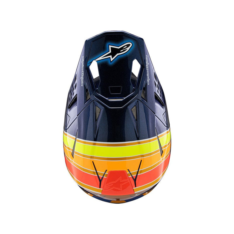 Load image into Gallery viewer, Alpinestars Supertech S-M10 TLD Edition Dark Blue/Orange/Yellow Fluoro/Red Gloss
