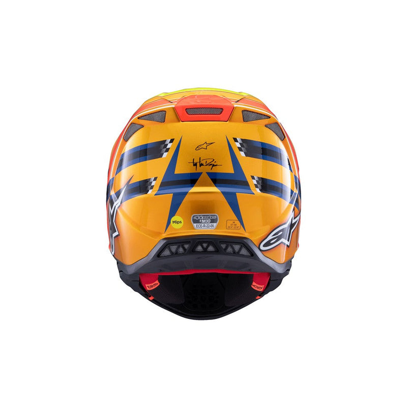 Load image into Gallery viewer, Alpinestars Supertech S-M10 TLD Edition Dark Blue/Orange/Yellow Fluoro/Red Gloss
