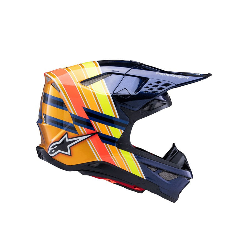 Load image into Gallery viewer, Alpinestars Supertech S-M10 TLD Edition Dark Blue/Orange/Yellow Fluoro/Red Gloss
