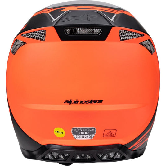 Alpinestars Supertech S-M10 Helmet Flood Silver/Black/Orange Fluoro Matte/Gloss