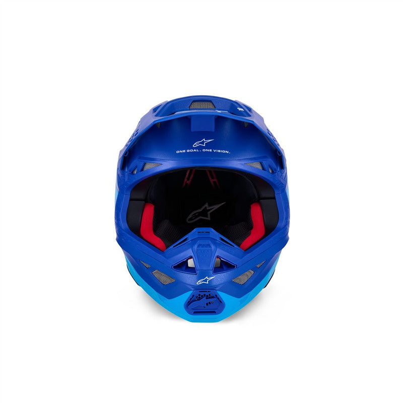 Load image into Gallery viewer, Alpinestars Supertech S-M10 Flood Helmet Metallic Blue/Medium Blue/Black Carbon Matte/Gloss
