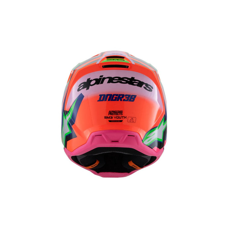 Load image into Gallery viewer, Alpinestars -M3 Youth Helmet Monster Orange Fluoro/Purple/Pink Fluoro Gloss
