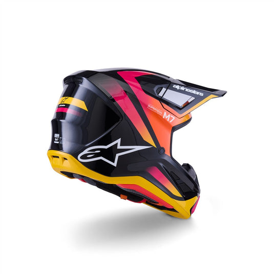 Alpinestars S-M7 Rise Helmet Black/Yellow Fluoro/Pink Gloss