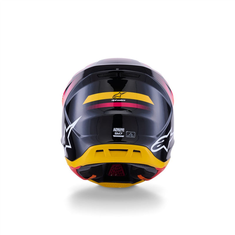 Load image into Gallery viewer, Alpinestars S-M7 Rise Helmet Black/Yellow Fluoro/Pink Gloss
