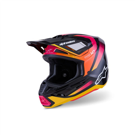 Alpinestars S-M7 Rise Helmet Black/Yellow Fluoro/Pink Gloss