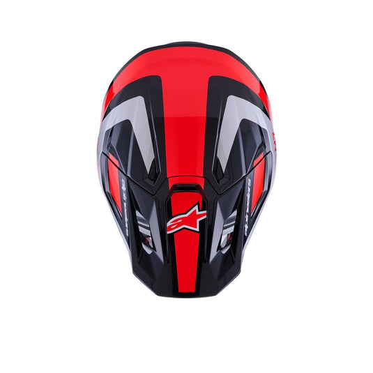 Alpinestars S-M7 Rise Helmet Black/Silver/Red Fluoro Gloss