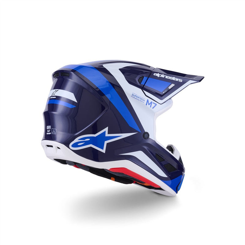 Load image into Gallery viewer, Alpinestars S-M7 Rise Helmet Blue/White Gloss
