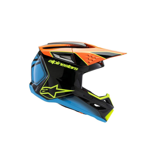 Alpinestars -M3 Youth Helmet Fray Black/Orange/Yellow Fluoro Gloss