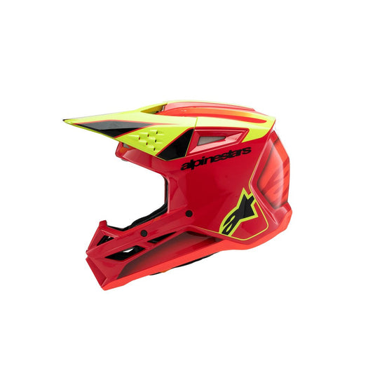Alpinestars -M3 Youth Helmet Fray Red/Yellow Fluoro/Black Gloss