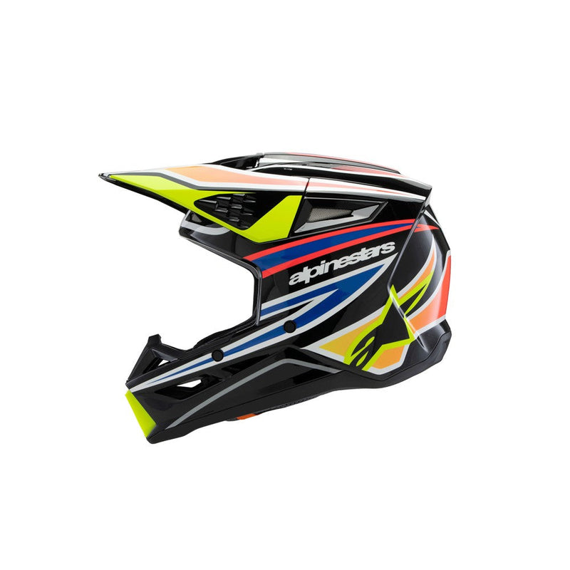 Load image into Gallery viewer, Alpinestars -M3 Youth Helmet Wurx Black/Yellow Fluoro/Blue/Red Gloss
