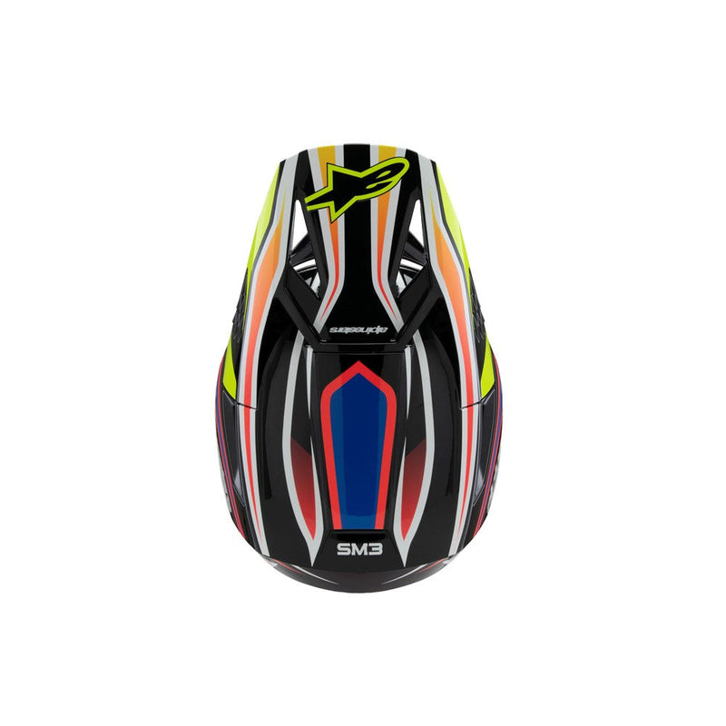 Load image into Gallery viewer, Alpinestars -M3 Youth Helmet Wurx Black/Yellow Fluoro/Blue/Red Gloss
