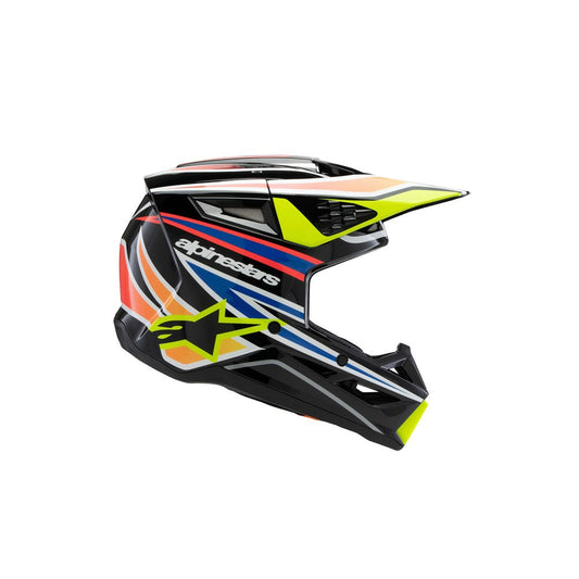Alpinestars -M3 Youth Helmet Wurx Black/Yellow Fluoro/Blue/Red Gloss