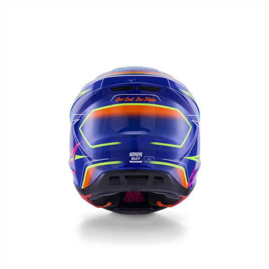 Alpinestars S-M7 Cast Helmet Blue/Pink/Yellow Fluoro Gloss