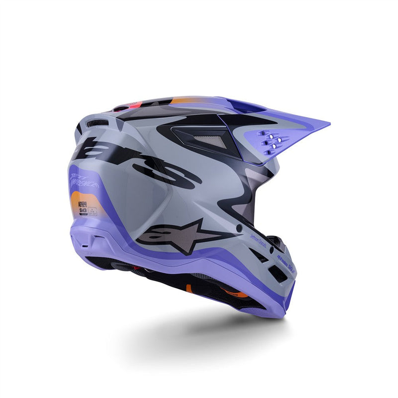 Load image into Gallery viewer, Alpinestars S-M3 Jettson Helmet Gray/Purple/Black Gloss
