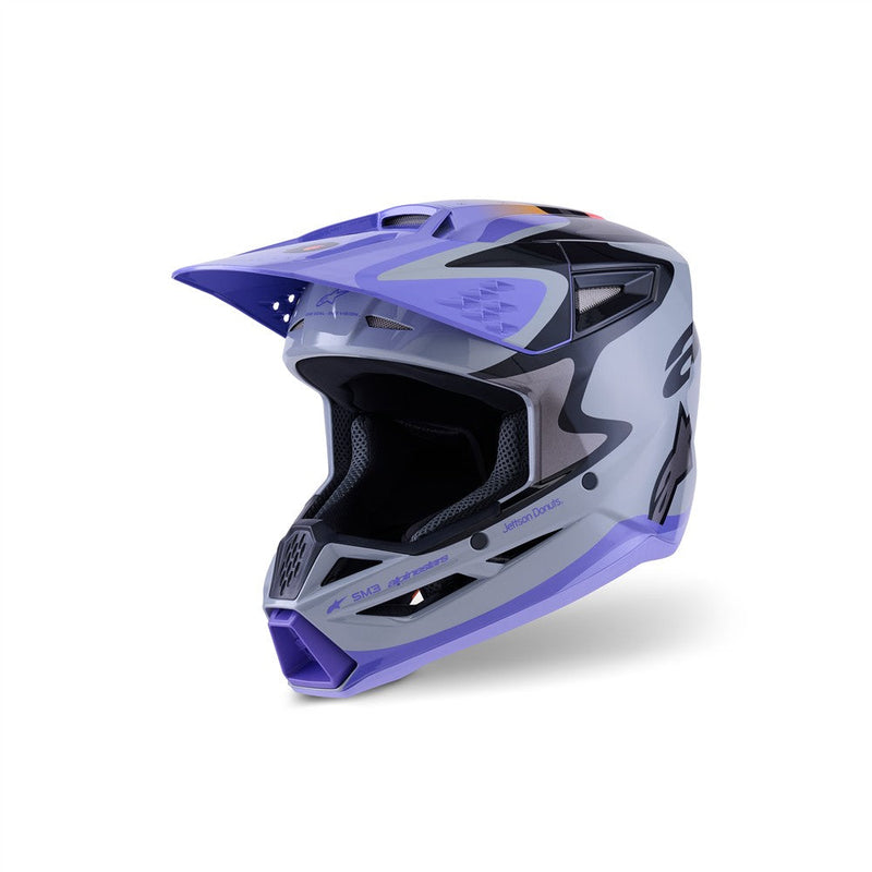 Load image into Gallery viewer, Alpinestars -M3 Youth Helmet Jettson Gray/Purple/Black Gloss
