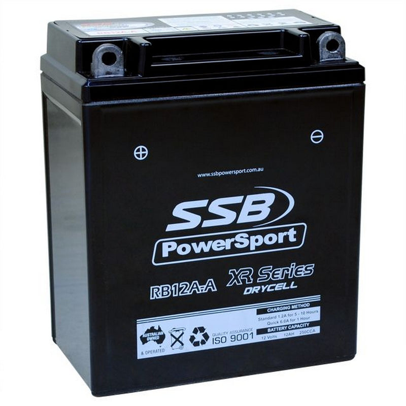 Load image into Gallery viewer, MOTORCYCLE AND POWERSPORTS BATTERY (YB12A-A) AGM 12V 12AH 250CCA BY SSB HIGH PERFORMANCE
