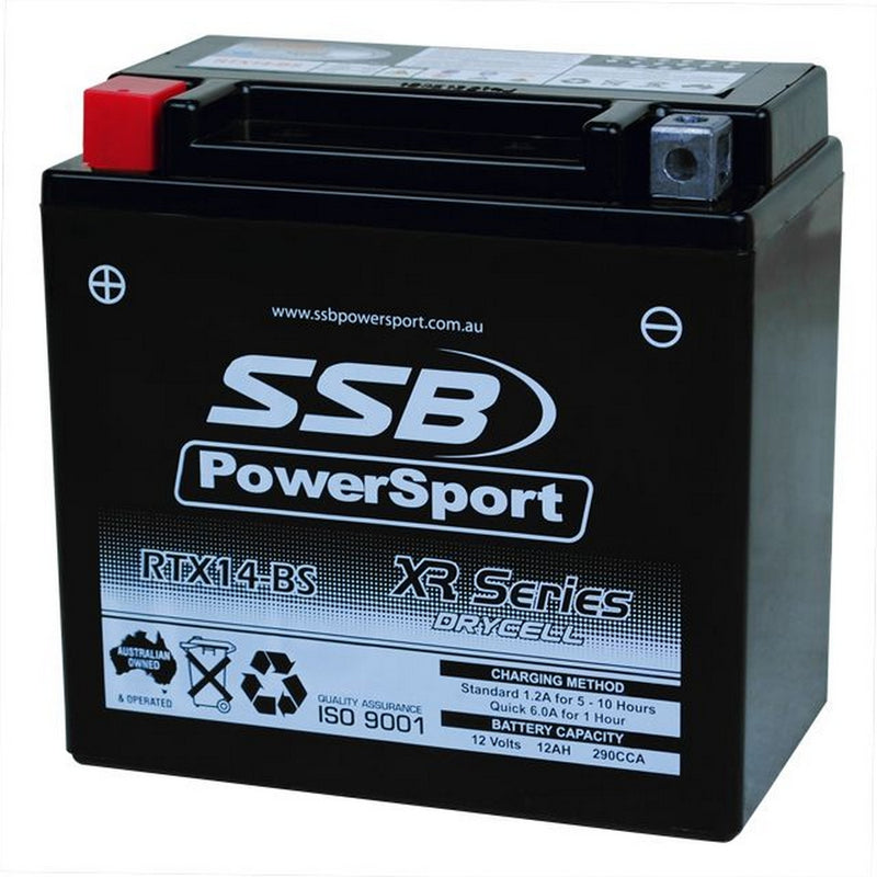 Load image into Gallery viewer, MOTORCYCLE AND POWERSPORTS BATTERY (YTX14-BS) AGM 12V 12AH 290CCA SSB HIGH PERFORMANCE
