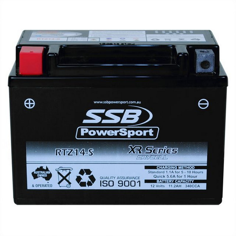 Load image into Gallery viewer, MOTORCYCLE AND POWERSPORTS BATTERY (YTZ14-S) AGM 12V 11.2AH 340CCA SSB HIGH PERFORMANCE
