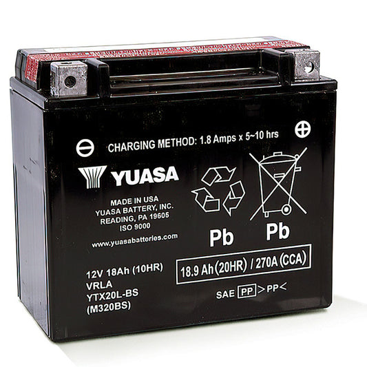 YUASA YTX20LBSPK - comes with acid pack