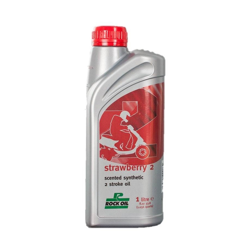 Load image into Gallery viewer, ENGINE OIL SEMI SYNTHETIC STRAWBERRY 2 ROCK OIL 1L *FOR PRE MIX OR INJECTION*
