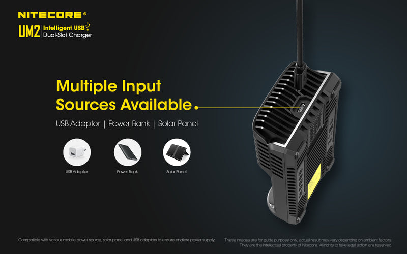 Load image into Gallery viewer, NITECORE INTELLIGENT BATTERY CHARGER USB DUAL SLOT

