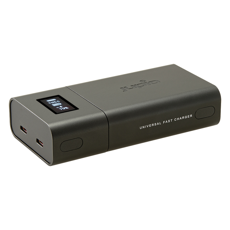 Load image into Gallery viewer, JUPIO UNIVERSAL USB-C FAST CHARGER WITH OLED DISPLAY &amp; USB-C INPUT/OUTPUT
