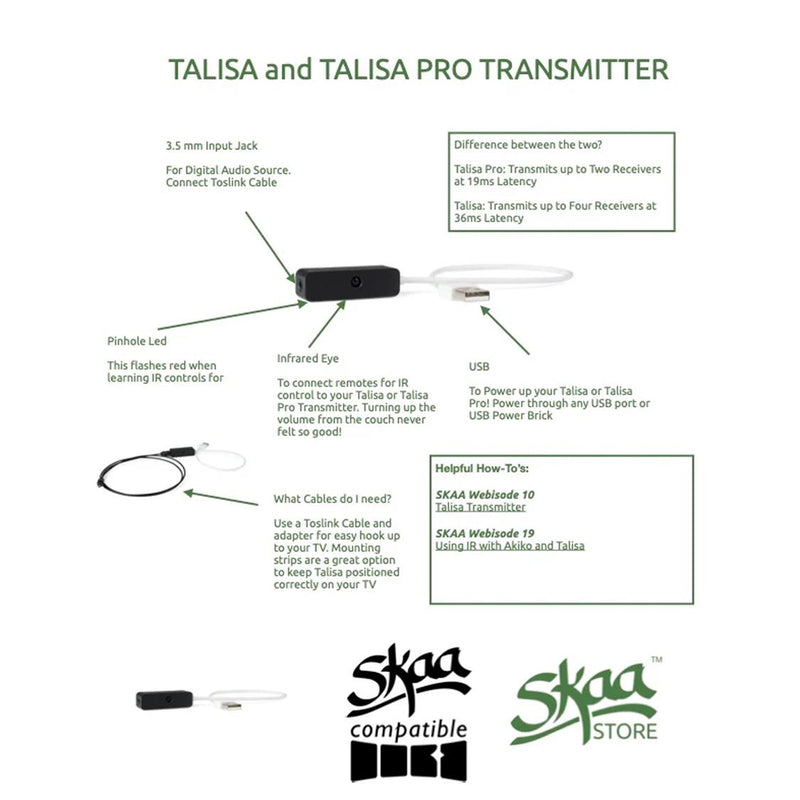 Load image into Gallery viewer, SKAA TRANSMITTER TOSLINK &amp; S/PDIF (OPTICAL &amp; ELECTRICAL) TALISSA - USB POWERED
