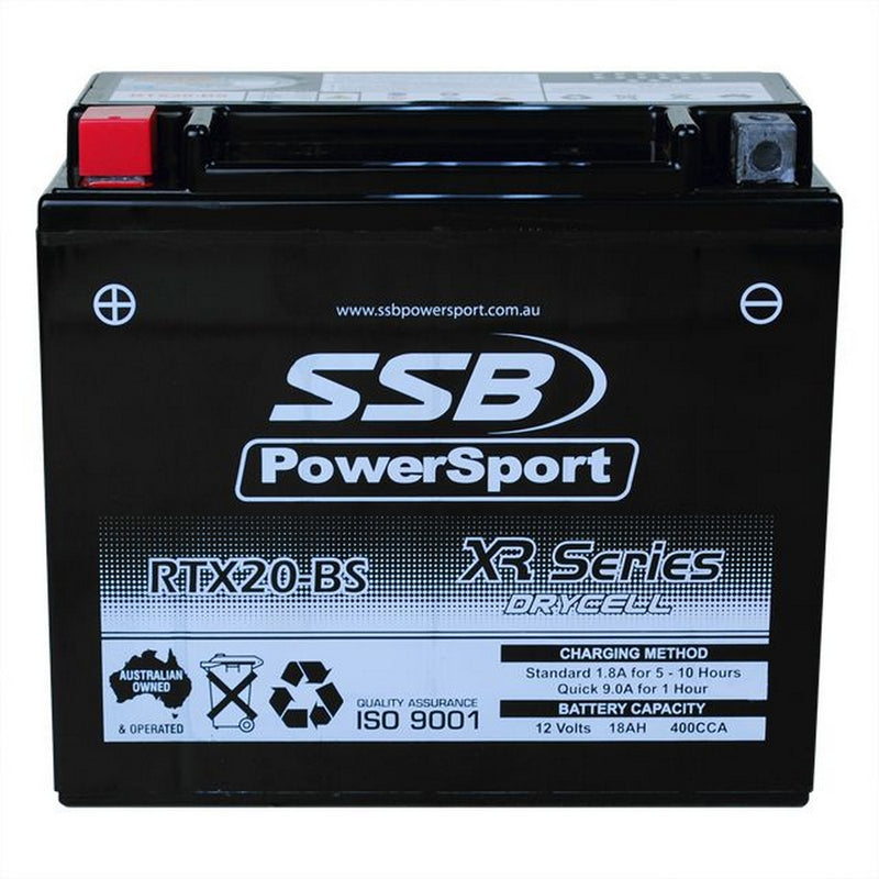 Load image into Gallery viewer, MOTORCYCLE AND POWERSPORTS BATTERY (YTX20-BS) AGM 12V 18AH 400CCA BY  SSB HIGH PERFORMANCE
