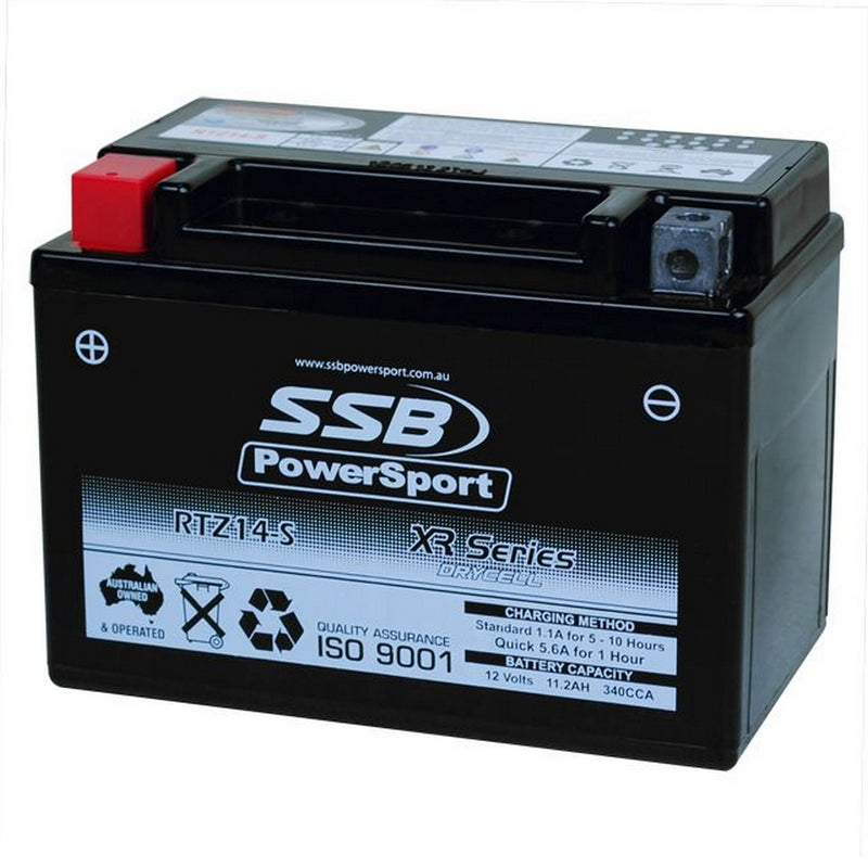 Load image into Gallery viewer, MOTORCYCLE AND POWERSPORTS BATTERY (YTZ14-S) AGM 12V 11.2AH 340CCA SSB HIGH PERFORMANCE
