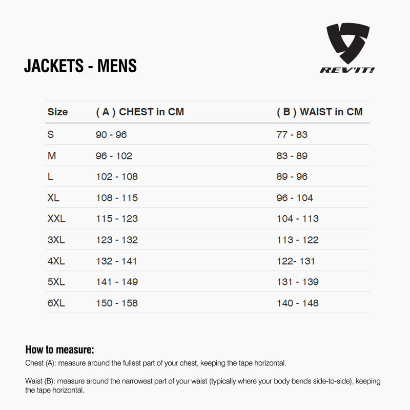 Load image into Gallery viewer, Size chart for REVIT Jackets - Mens

