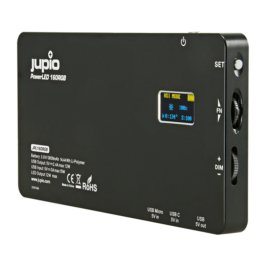 JUPIO POWERLED 160 RGB LED LIGHT / POWER BANK WITH BUILT-IN BATTERY 3800MAH