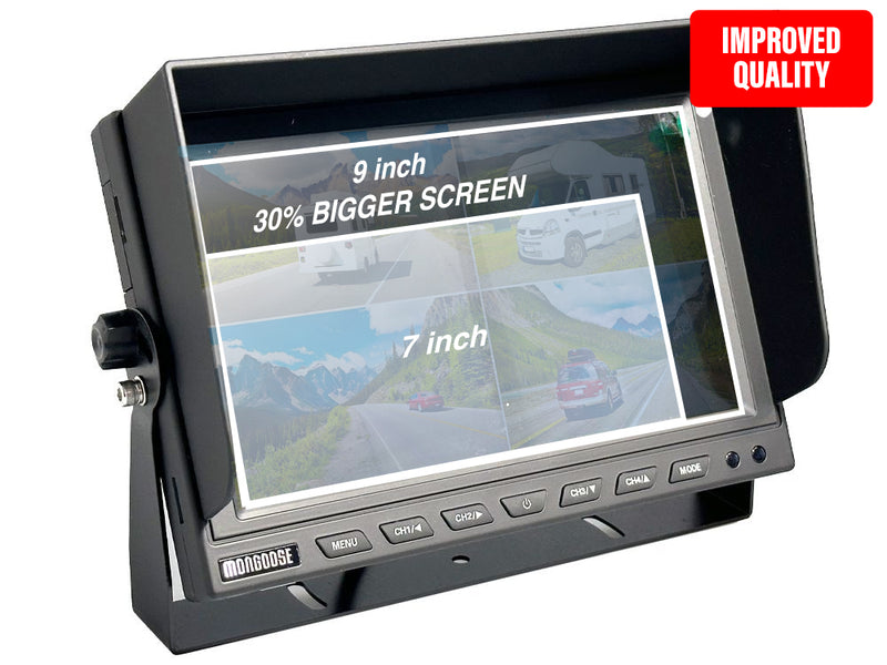 Load image into Gallery viewer, 9" AHD - 1080P - QUAD MONITOR - 4 CAMERA INPUT
