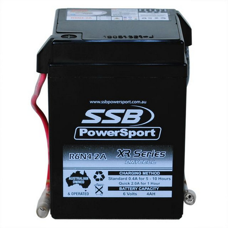 Load image into Gallery viewer, MOTORCYCLE AND POWERSPORTS BATTERY (Y6N4-2A) AGM 6V 4AH BY SSB HIGH PERFORMANCE

