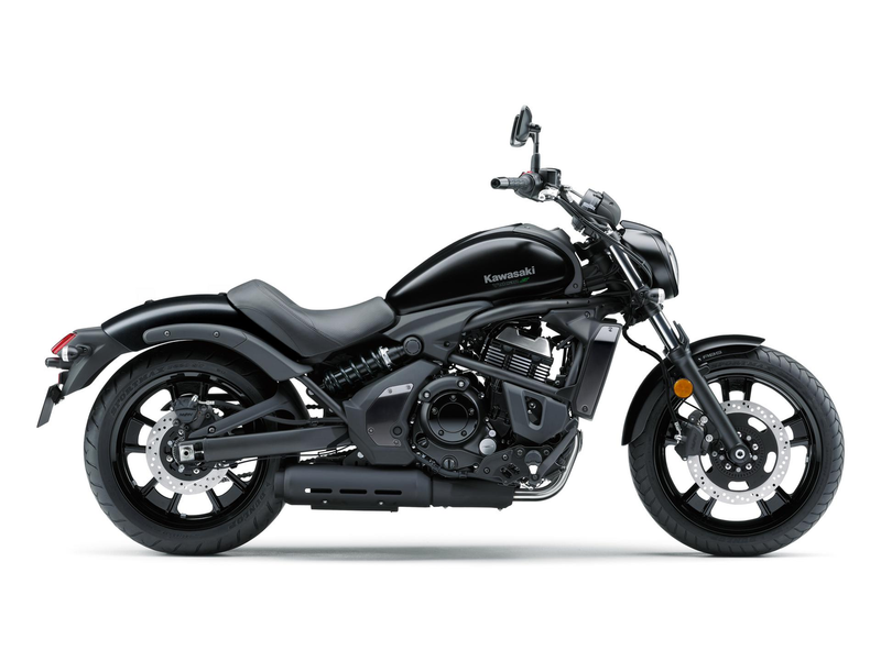 Load image into Gallery viewer, Black Kawasaki Vulcan S LAMS motorcycle on a white background
