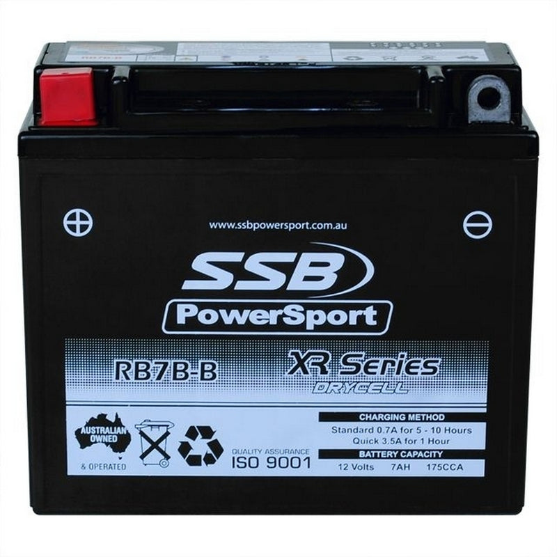 Load image into Gallery viewer, MOTORCYCLE AND POWERSPORTS BATTERY (YB7B-B) AGM 12V 7AH 175CCA BY SSB HIGH PERFORMANCE
